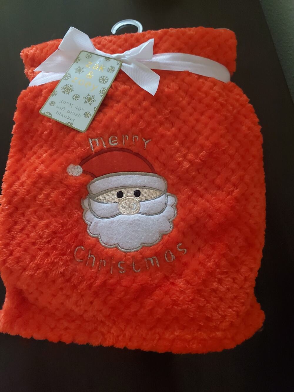 NEW Merry Christmas Santa Baby Red Blanket  30x40 Zak & Zoey Gift